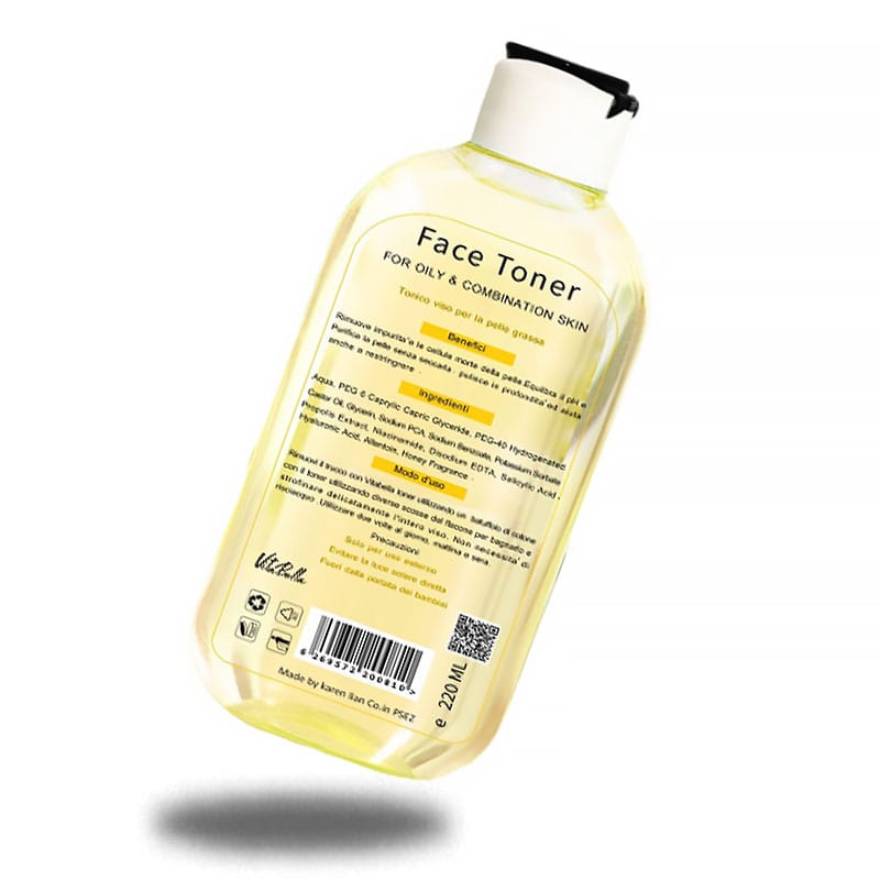 تونر پاک کننده صورت مخصوص پوست چرب و مختلط ویتابلا 2 استفاده از یک تونر مناسب، چربی اضافی و منافذ باز پوست تان را کاهش میدهد.